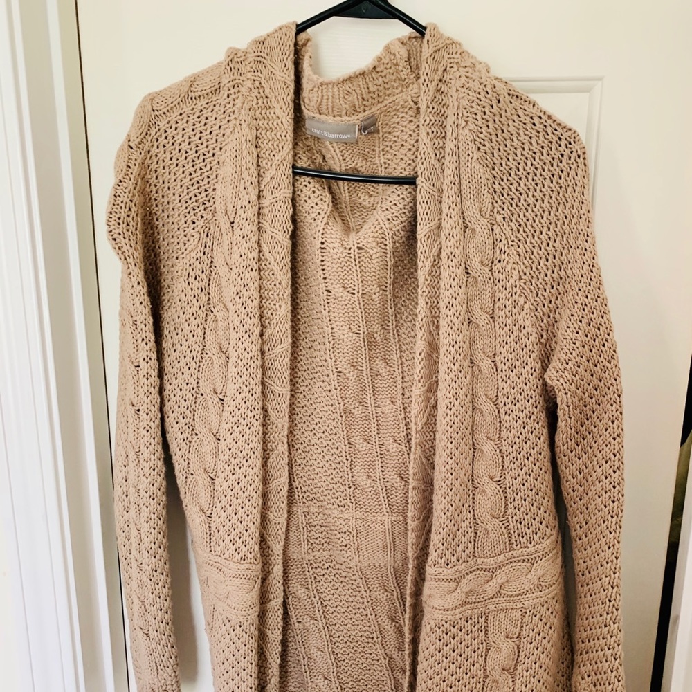 Slouchy Woven Cardigan Sweater